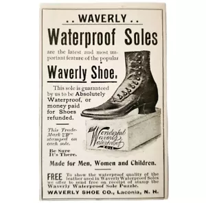 Waverly Waterproof Sole Shoes 1897 Advertisement Victorian Footwear ADBN1www - Picture 1 of 1