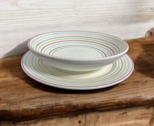 Cambridge Potteries Rainbow 12.5" Large Serving Bowl And 14” Plate 2003 - Picture 1 of 12
