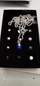 VTG Joan Rivers Interchangeable Necklace Silver Tone 10 Color Bead Pendant. N1 - Picture 1 of 5