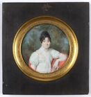 Jérôme-Martin Langlois (1779-1838) "Lady in white gown", superb miniature (m)