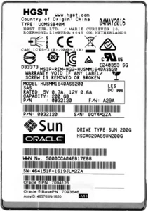 Hard Drive Sun 7094126 7093646 HSCAC2DA6SUN200G 200GB MLC SAS-3 2.5'' Inches - Picture 1 of 3