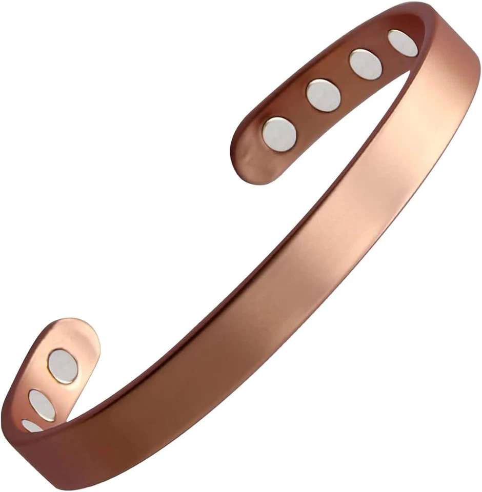Pulsera de cobre para hombre y mujer, 99,9 % de cobre puro magnético Foto 1 de 4