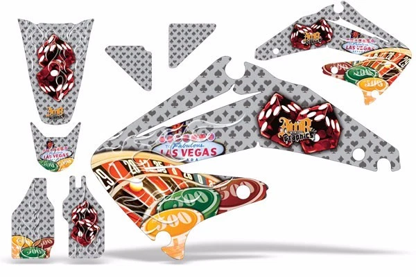 Dirt Bike Graphics Kit Decal Sticker Wrap For Honda CRF450R 2002-2004 VEGAS SLVR - Изображение 1 из 1