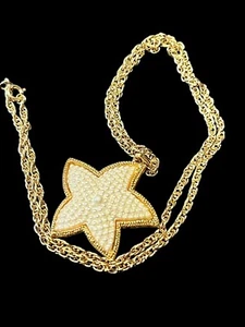 COLLAR ESTRELLA DE MAR VINTAGE 1991 AVON 20” TESOROS MARINOS CADENA TONO DORADO - Imagen 1 de 7