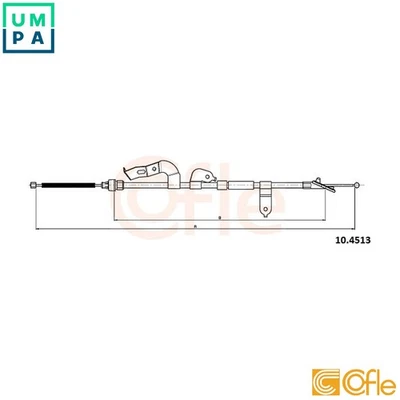 CABLE PULL PARKING BRAKE 10.4513 FOR PEUGEOT TOYOTA CITROEN CFB 1.0L HMT 1.2L - Image 1 of 4
