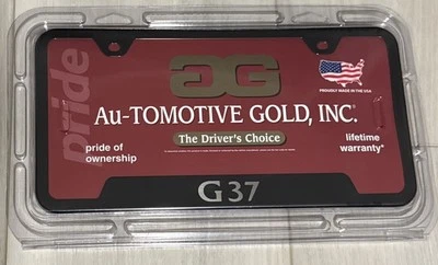 Marco de matrícula INFINITI G37 acero inoxidable NEGRO automotriz dorado Foto 1 de 2