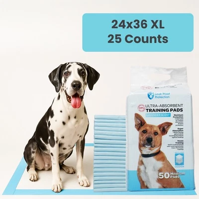 Scented Blue Pee Pads XL 24x36 Underpads for Dogs Wee Wee Pee pads 25 PCS - Image 1 of 4