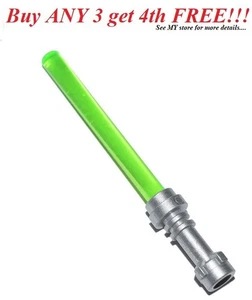 ☀️NEW LEGO Star Wars STARWARS Lightsaber Blade & Hilt Trans-Bright Green Sword - Picture 1 of 3