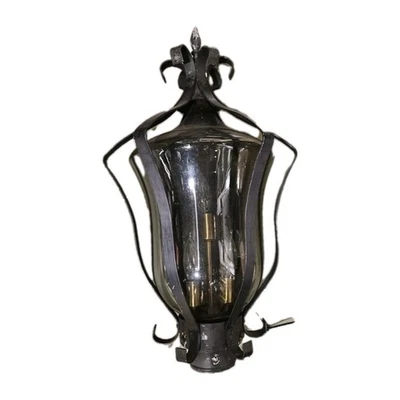 Готический уличный/полюсный фонарь черный оригинальный зеленый стеклянный готический светильник винтажный - Изображение 1 из 4