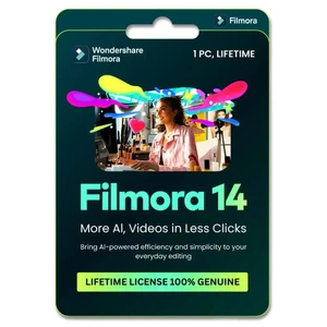 Filmora 14 Video Editing Software Lifetime Activation Card for Macintosh - Picture 1 of 4