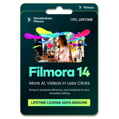 Filmora 14 Video Editing Software Lifetime Activation Card for Macintosh - Image 1 of 4