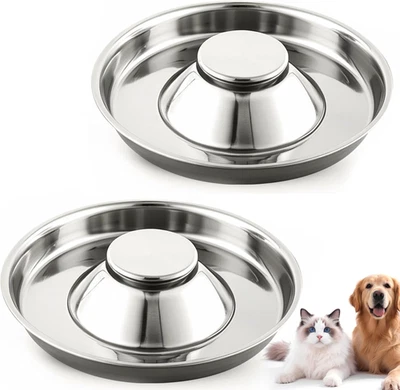 Ciotola per Cibo per Cani in Acciaio Inox, Anti-Inghiottimento, Set Di 2 (Ciotol - Immagine 1 di 4