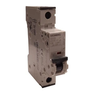 Siemens 5SY5106-7 Circuit Breaker, 1-Pole, 6A 230/400VAC, C-Curve, DIN Rail - Picture 1 of 7