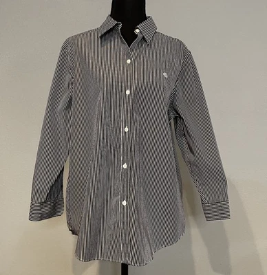 Lauren Ralph Lauren Women’s Large Striped Button Down Shirt Non Iron Long Sleeve - Image 1 of 4