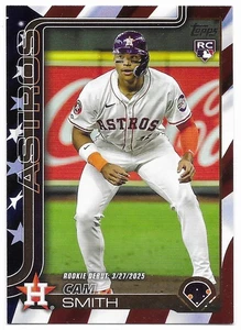 2025 Topps Update Independence Day Cam Smith RD #19/76 (US45) Astros RC - Picture 1 of 2