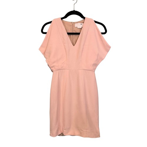 VERSACE Abito Genny donna 0 rosa minidress spalle scoperte scollo a V tubino elasticizzato Italia