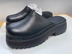 Zapatos deslizantes de plataforma hipnotizados con plataforma negra gruesa de cuero para dama de ASOS - Imagen 1 de 9
