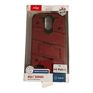 Funda protectora protectora para teléfono Zizo Bolt Series LG Stylo 3 vidrio templado de alta resistencia - Imagen 1 de 3