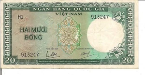 SOUTH VIETNAM, 20 DONG, P#16a, ND(1964) - Picture 1 of 2
