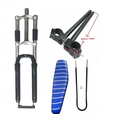26'' Bicycle Fork, 29mm CNC Handle Bar, Blue Bike Saddle, Bicycle Racing Parts - Image 1 of 4