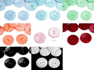 Knopf Knöpfe rund ca. 40mm Perlmutt Optik Nähzubehör verschiedene Farben 2 Loch - Bild 1 von 2