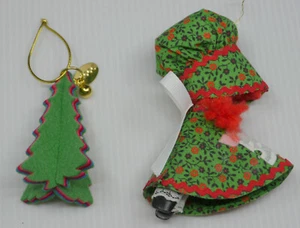 2 OLDER CHRISTMAS ORNAMENTS, CLOTHESPIN SUNBONNET GIRL, FOAM TREE - Picture 1 of 7