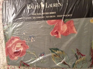 Vintage Ralph Lauren Garden Rambler Spannbettlaken 1994 Neu in Verpackung - Bild 1 von 10
