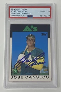 JOSE CANSECO Signed 1986 Topps Traded Rookie Card Slabbed PSA 10 Mint Autograph - Picture 1 of 6