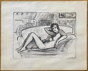 Frederick K. Detwiller Pencil signed Original Lithograph "Figure 6" Female Nude - Picture 1 of 8