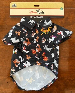 Disney Parks Disney Tails Disney Dog Pet Black Camp Shirt - Size M - Picture 1 of 4