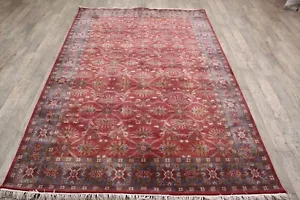 Red Colour Handmade 6x9 Silk Rug 180x270 cms Oriental Silk Carpet - Picture 1 of 8