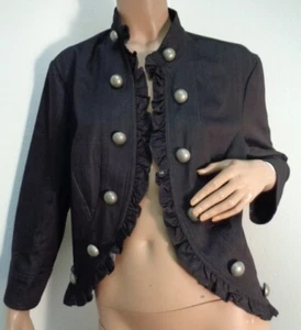 Uniform JPR Petite jacket black ruffle Gothic Steampunk Dark Academia - Picture 1 of 4