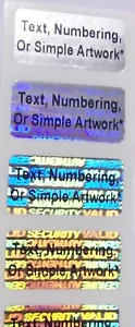 SV5-1c 100 .5" x 1" Custom Print Security Hologram Tamper Evident Stickers - Picture 1 of 8