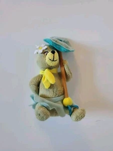 "Sombrilla de peluche azul de peluche Yogi Bear Cindy Girlfriend Hanna Barbera 8""" - Imagen 1 de 7