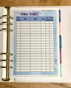Online Shopping Order Tracker Dashboard 4 use w ErinCondren A5 Ring Agenda - Picture 1 of 3