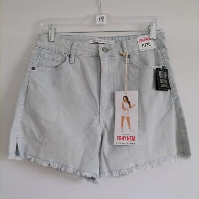 NWT Celebrity Pink Womens Light Blue High Rise Fray Hem Denim Shorts Size 11/30 - Image 1 of 4