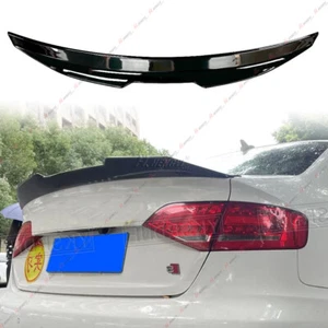 Gloss Black For 2009-2012 Audi A4 B8 Sedan Rear Trunk Lip Spoiler Wing PSM-Style - Picture 1 of 12
