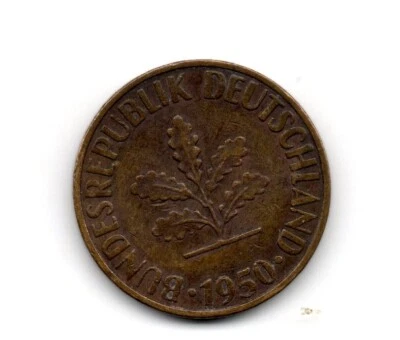 Germany 1950, Bundesrepublik Deutschland, 10 pfennig G, accept offers - Image 1 of 2