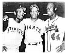Roberto Clemente, Willie Mays & Hank Aaron Hall of Famers 8x10 Photo #101
