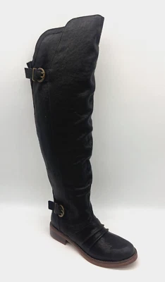 Botas por encima de la rodilla Kensie Stella de cuero negro para mujer talla 6,5 M Foto 1 de 4