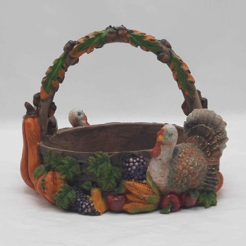 Ceramic Basket Fall Home Decor Thanksgiving Holiday Cover