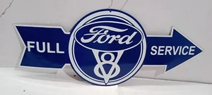 Ford Full service Porcelain Enamel Sign 40 x 16.5 Inches 1 Side - Picture 1 of 5