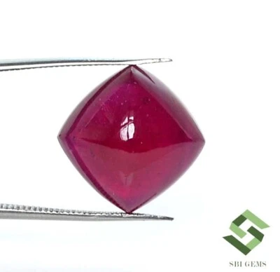 14x14 mm Natural Ruby Sugar Loaf Cabochon 20.74 CTS Mozambique Loose Gemstone GF - Image 1 of 4
