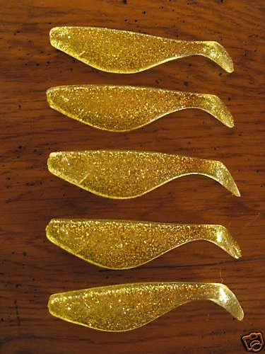 leurre peche mer riviere Delalande Shad 10cm or paillet