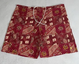 Costume da bagno vintage Polo Sport Ralph Lauren Paisley floreale patchwork pantaloncini boho - Foto 1 di 6