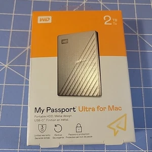 WESTERN DIGITAL 2TB EXTERNAL HARD DRIVE Portable HDD For Mac USB-C NEW - Picture 1 of 6