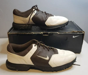 Zapatos de golf Nike Heritage de cuero marrón blanco para hombre talla 11,5 336040-102 - Imagen 1 de 14