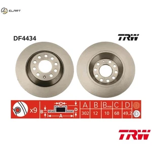 2x BRAKE DISC DF4434 FOR AUDI A6/S6 BPJ/BYK 2.0L CAHB/CAHA/BVG/BRF/BNA 2.0L A6 - Picture 1 of 11