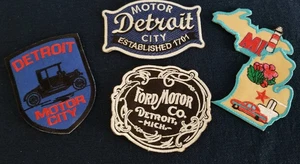4 pezzi Toppa ricamata a base di Detroit Michigan varie misure 3"-3,5" - Foto 1 di 2
