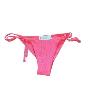 Aerie Shine ribbed Cheekiest tie suit bottoms size small pink nwt - Picture 1 of 5